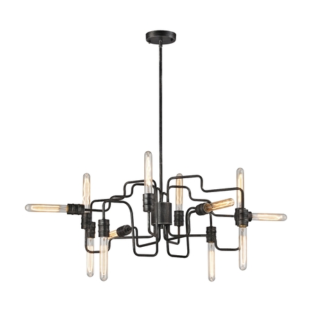 ELK LIGHTING Transit 12-Light Chandelier in Silvered Graphite 31992/12